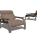 Modern Minimalist Leisure Chairs With Leather Upholstery And Wooden Frame Design