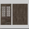 Traditional Chinese Wooden Doors With Carved Lattice Panels And Double Door Design