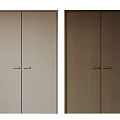 Modern Double Doors Design With Light And Dark Wood Finishes And Metal Handles