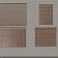Brown Window Blinds In Four Different Styles For Home Interior Design 3d model