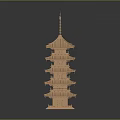Traditional Wooden Pagoda Architecture With Multi Tiered Roofs And Central Spire