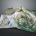 3D Terrain Model Showcasing Mountains Valleys Green Vegetation And Trails 3d model