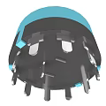 Blue Rotary Switch Device With Black Base And Golden Metal Components