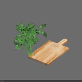 Fresh Green Parsley Herb as Kitchen Ingredient on Wooden Cutting Board