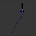 Blue Over Ear Headphones With Black Ear Cups And Wired Cable