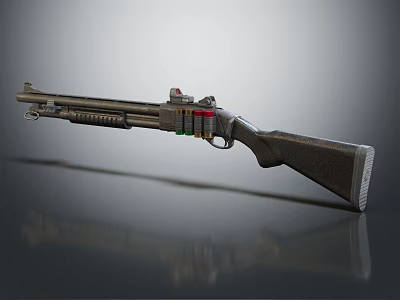 modern shotgun american shotgun army used gun 3d model