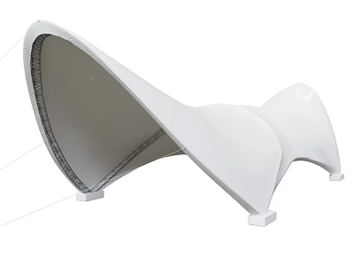 Modern Tensile Membrane Structure With Sleek White Curved Design And Stable Base 3d model