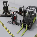 Industrial Equipment Featuring Various Forklift Models Pallet Trucks And Stackers For Handling