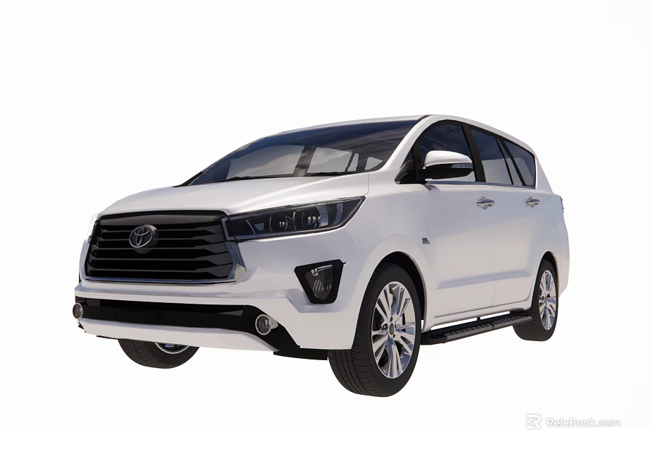 Modern White MPV With Sleek Exterior Black Grille LED Headlights And Silver Wheels 3d model 