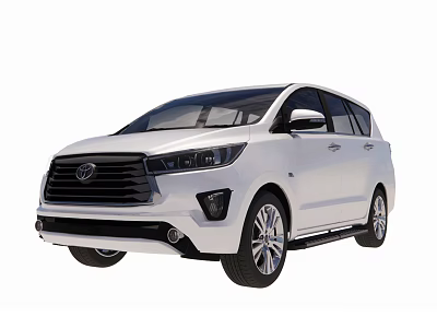 Modern White MPV With Sleek Exterior Black Grille LED Headlights And Silver Wheels 3d model