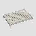 Modern Coffee Table With Slatted Surface And Sleek Metal Legs Design
