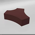Modern Irregular Shape Sofa With Burgundy Upholstery And Curved Design Elements 3d model