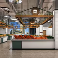Fresh Supermarket Produce Section With Bright Lighting And Organized Fruit Vegetable Display Shelves