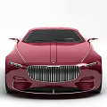 Red Luxury Coupe Car With Sleek Design Chrome Grille And Red Wheels