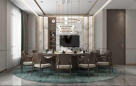 Light Luxury Room Restaurant Room 3d model