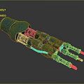 Mechanical Teal Colored Weapon With Clawed Fingers And Metallic Jointed Structure 3d model
