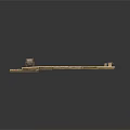 Wooden Platform Structure With Small Building And Interlocking Plank Design