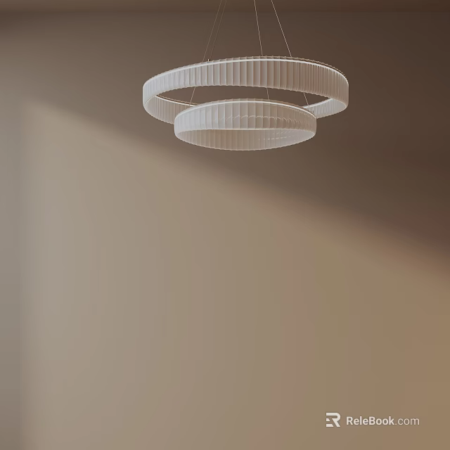 Modern Double Circular Ring Chandelier Lighting Fixture For Interior Ceiling 3d model