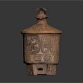 Traditional Terracotta Jar With Decorative Patterns Lid And Three Legs For Home Use