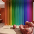 Modern leisure area floor material display space 3d model