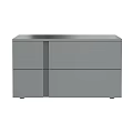 Modern Grey Storage Cabinets With Sleek Surface And Drawer Door Design 3d model