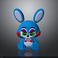 Cute Blue Rabbit Plush Toy With Big Ears Colorful Eyes Red Cheeks And Bow Tie