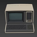 Vintage Retro Desktop Computer With Classic Monitor And Built In Keyboard