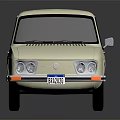 Vintage Beige Hatchback Car Featuring Sleek Body Black Wheels Headlights And Shiny Finish