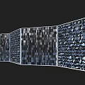 Modern Feature Wall With Modular Panels And Textured Geometric Patterns 3d model