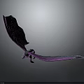 Vibrant Mythical Dragon Creature Featuring Large Purple Pink Gradient Wings