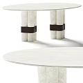 Modern Round Dining Table With Marble Top Cylindrical Legs And Black Leather Accents