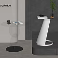 Modern side-to-side round side-to-side glass side-to-side 3d model