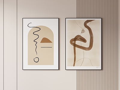 Cream Style Minimalist Abstract Hanging Painting model