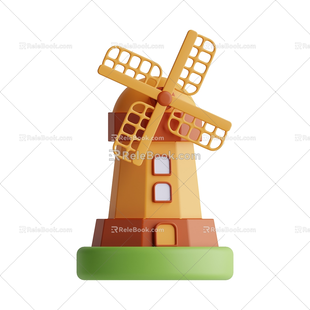 Windmill Windmill Building Cartoon Windmill Animation Windmill model