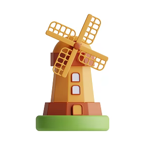 Windmill Building Cartoon Windmill Animation Windmill 3d model
