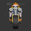 Lego Yellow And White Motorcycle Toy Model With Big Wheels Detailed Build Design