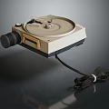 Vintage Projection Monitoring Projector With Lens Dial Buttons And Cable On Smooth Surface