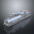 Vintage Steam Train Model With Detailed Metal Texture And Reflective Surface