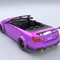 Purple Modified Convertible Car With Open Top Black Spoiler And Wheels