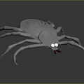 White Insect Like Game Character With Multiple Legs Large Eyes Red Mouthparts And Back Scratches