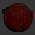 Red Spherical Projection Monitoring Device With Security Camera Lens And Modern Design