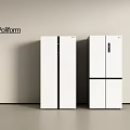 Poliform White Modern Refrigerators With Double And Four Door Design In Minimalist Interior