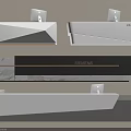 Modern Reception Desk With Siemens Logo Wooden Frame And Marble Top