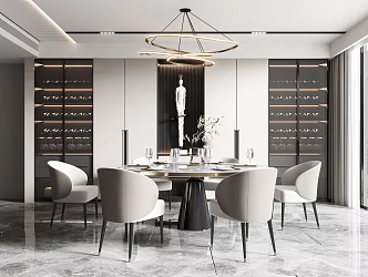 Light Luxury Restaurant 3d model