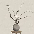 White Ceramic Vase With Dried Branches On Wooden Table Light Background Decor