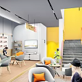 Modern Nanyue Shijia Commercial Building Exterior With Colorful Facade Glass Windows And Pedestrians