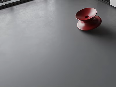 Modern Ceiling Design With Smooth Gray Surface And Red Decor 3d model