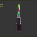 Modern Elegant Lipstick With Red Stripe Pattern And Black Base Design 3d model