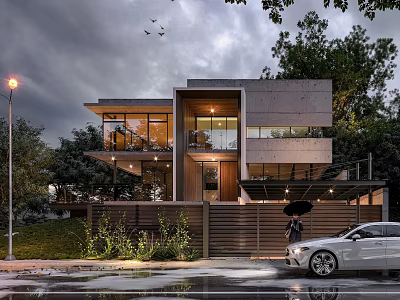 Modern single-family villa homestay building self-built house 3d model