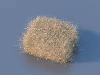 Square Brown Hay Bale With Natural Hay Texture For Home Decor Use 3d model